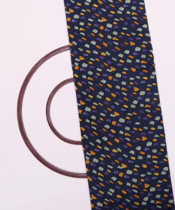 blue and green stone print rayon fabric